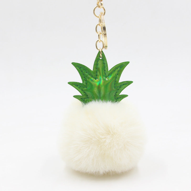 Wholesale Polyester Pineapple Fur Ball Keychain